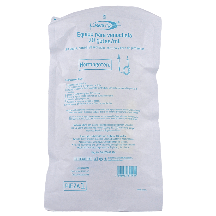 P/VENOCLISIS NORMOGOTERO 20 GTS