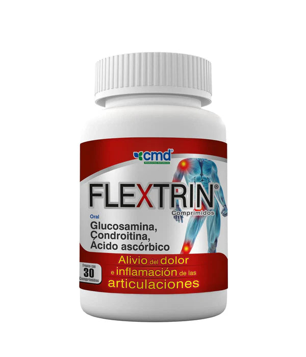FLEXTRIN | Glucosamina, Condroitina y Ácido ascórbico | 30 Comprimidos.
