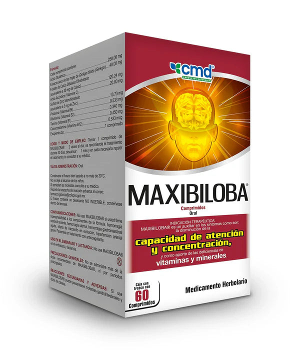MAXIBILOBA | Ginkgo Biloba | 60 Comprimidos.